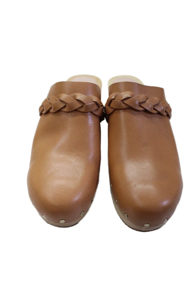 Loeffler Randall Womens Studded Detail Braided Accent Clogs Beige Size 10