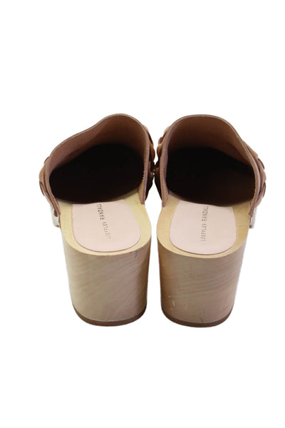 Loeffler Randall Womens Studded Detail Braided Accent Clogs Beige Size 10
