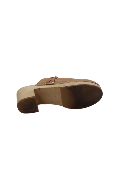Loeffler Randall Womens Studded Detail Braided Accent Clogs Beige Size 10