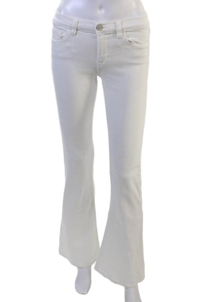 J Brand Womens Bootcut Flared Jeans White Mid Rise Size 25