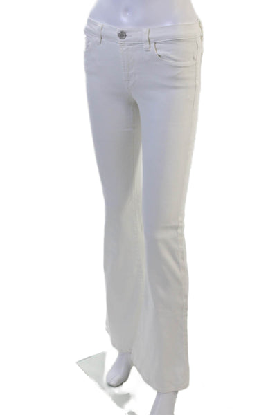 J Brand Womens Bootcut Flared Jeans White Mid Rise Size 25