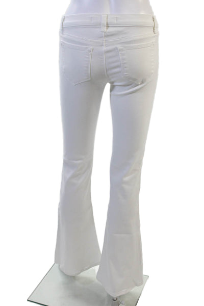 J Brand Womens Bootcut Flared Jeans White Mid Rise Size 25