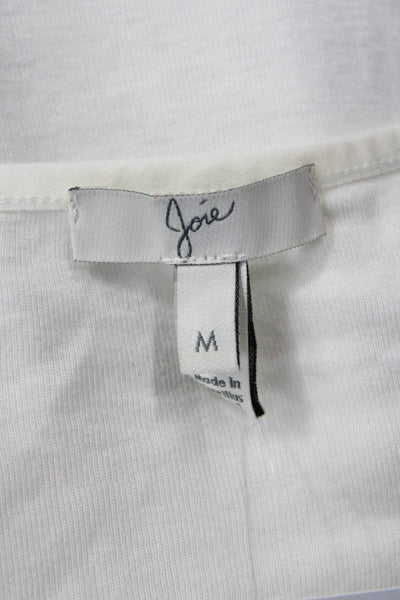 Joie Women White Basic Camisole Round Neck Sleeveless Size M