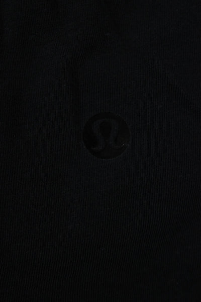 Lululemon Women Black Basic T-Shirt Long Sleeve Round Neck Nylon Blend Size 10