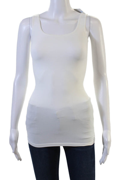 Theory Womens Square Neck Sleeveless Camisole White Cotton Blend Size One Size
