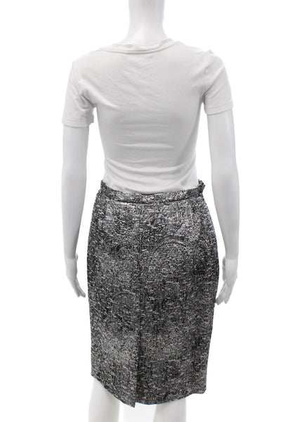 Bergdorf Goodman Womens Black Straight Pencil Skirt Polyester Size 4