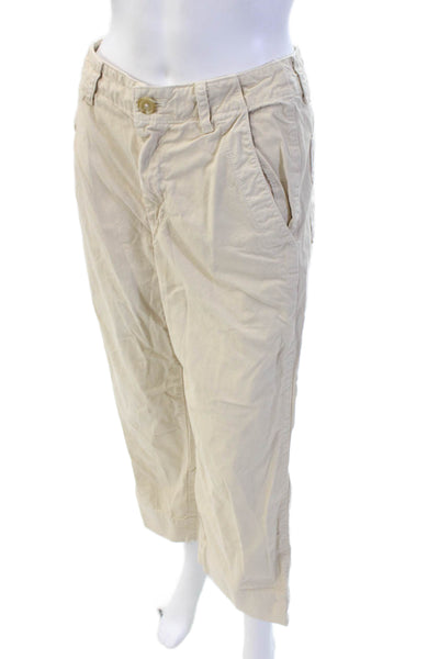 Velvet Women Beige Cropped Capris 100% Cotton Khakis Size 2