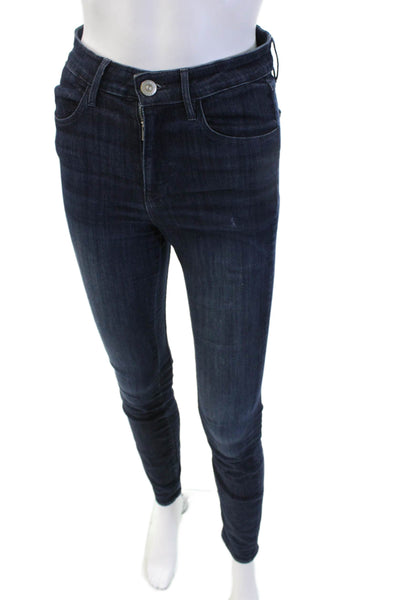 3x1 NYC Women Skinny Dark Blue Jeans Button Mid Rise Size 25