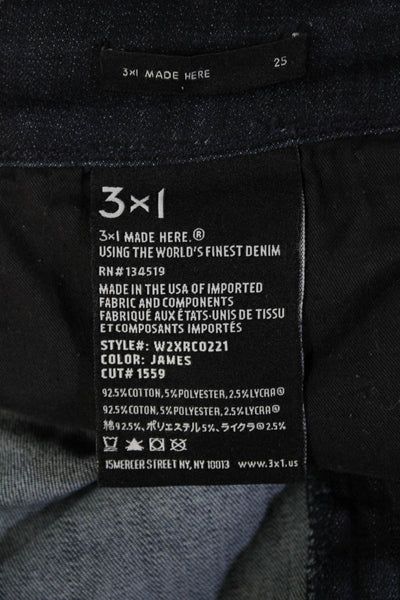 3x1 NYC Women Skinny Dark Blue Jeans Button Mid Rise Size 25