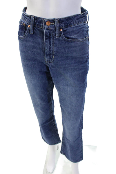 J Crew Men Cropped Straight High Rise Blue Jeans Button Size 25