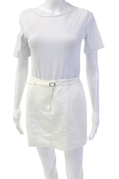 J Crew Womens Mini Pencil Skort White 100% Polyester Solid Size 0