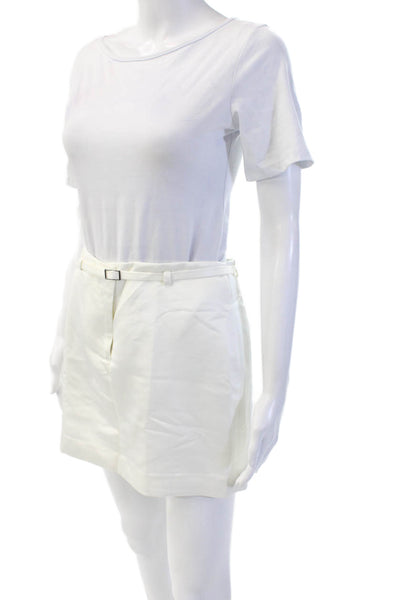J Crew Womens Mini Pencil Skort White 100% Polyester Solid Size 0