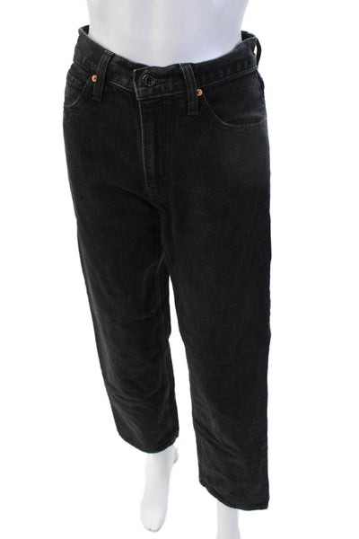 Levis Mens Cropped Straight Black Mid Rise Jeans Size 25