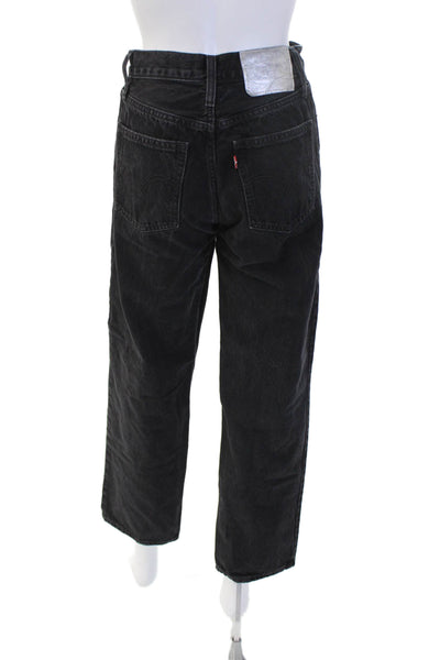 Levis Mens Cropped Straight Black Mid Rise Jeans Size 25