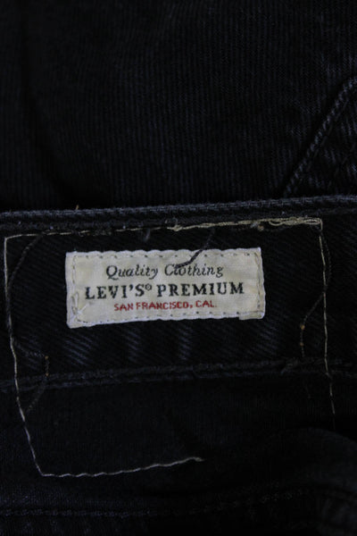 Levis Mens Cropped Straight Black Mid Rise Jeans Size 25