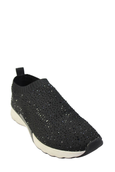 Zara Basic Womens Beaded Rhinestone Low Top Sneakers Black Size EUR 41