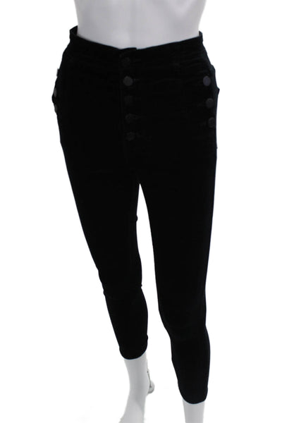 J Brand Women Ankle Cropped Jeggings Black Button Size 25