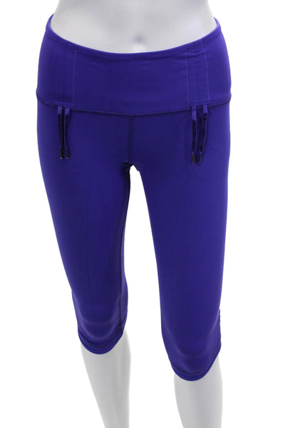 Lululemon Womens Purple Capri Leggings Nylon Drawstring Size 6