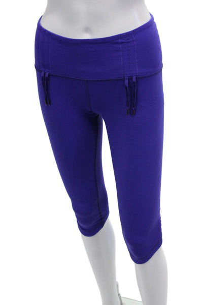 Lululemon Womens Purple Capri Leggings Nylon Drawstring Size 6