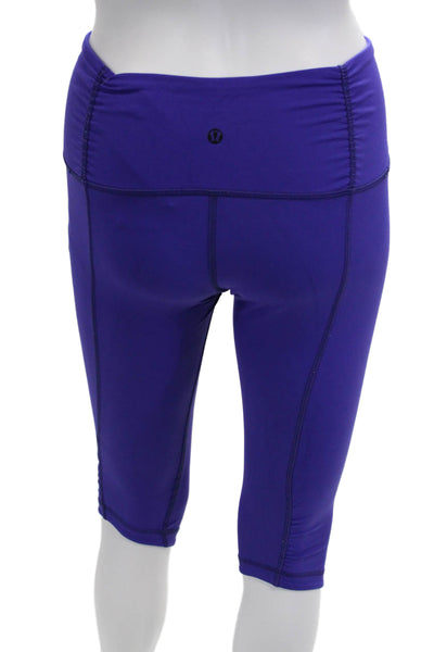 Lululemon Womens Purple Capri Leggings Nylon Drawstring Size 6