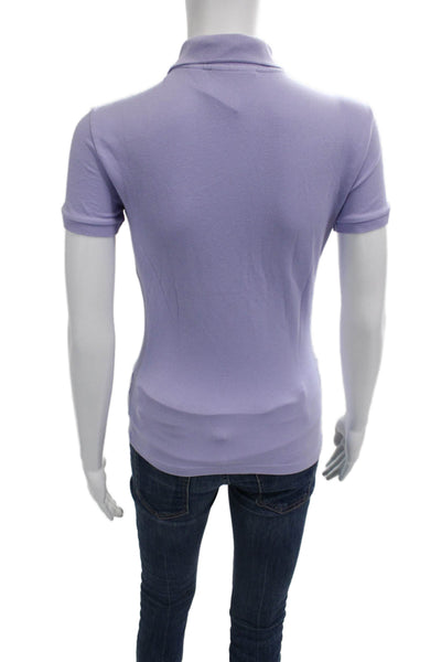 Lacoste Girls Short Sleeves Collared Polo Cotton T-Shirt Purple Size 32