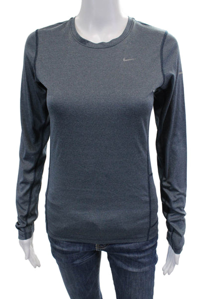 Nike Women Basic Jersey T-Shirt Dark Gray Crew Neck Long Sleeve Size S