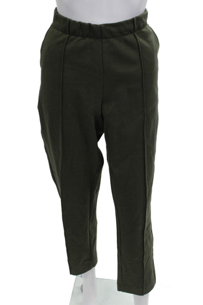 Everlane Womens Ankle Cropped Pants Army Green Size M