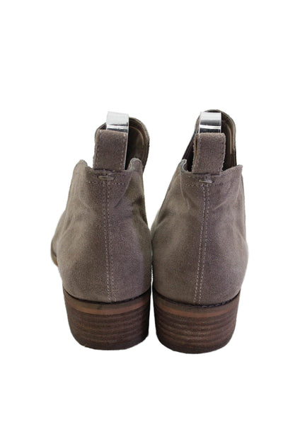 Dolce Vita Womens Slip On Block Heel Round Toe Ankle Boots Brown Suede Size 8.5