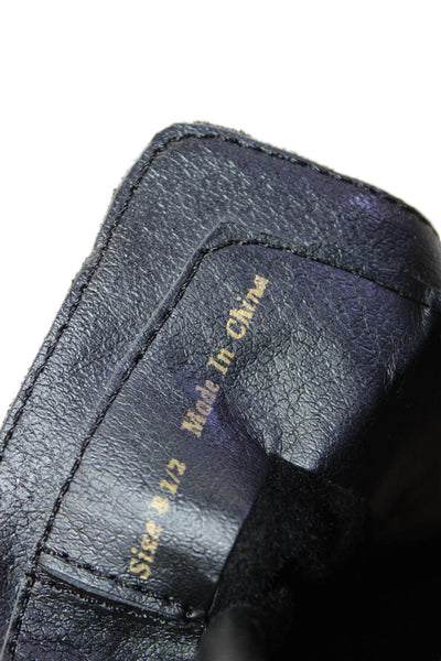 Dolce Vita Womens Slip On Block Heel Ankle Booties Black Leather Size 8.5