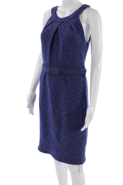 Vera Wang Lavender Label Women Blue Sheath Dress Sleeveless Size 6