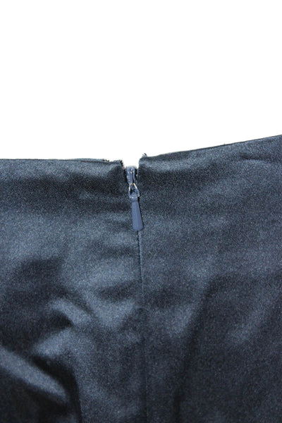 Vera Wang Lavender Label Womens Silk Button DownCoat Skirt Suit Navy Blue Size 8