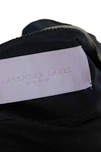 Vera Wang Lavender Label Womens Silk Button DownCoat Skirt Suit Navy Blue Size 8