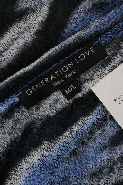 Generation Love Unisex Black Animal Print Pullover Sweater Size M