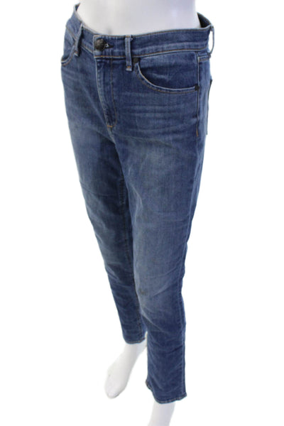 Rag & Bone Unisex Ankle Straight Jeans Blue High Rise Button Size 27