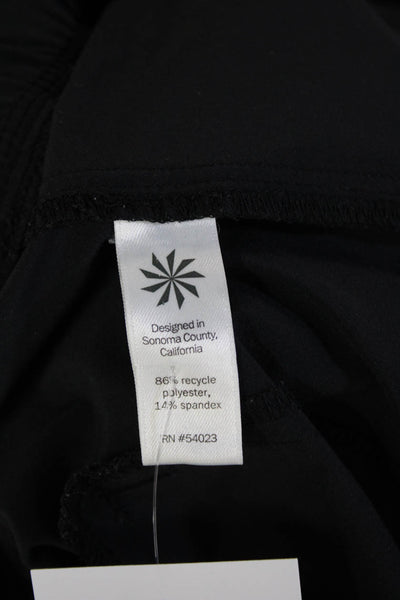 Athleta Womens Cropped Jogger Pants Black Drawstring Recycled Polyester Size 2