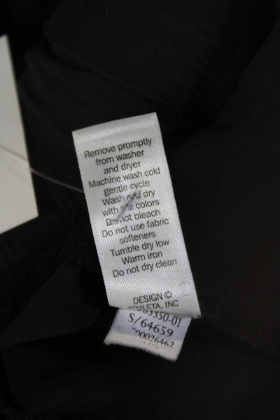 Athleta Womens Cropped Jogger Pants Black Drawstring Recycled Polyester Size 2