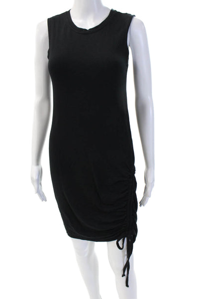 Zella Women Sheath Tank Dress Black Crewneck Sleeveless Drawstring Size XS