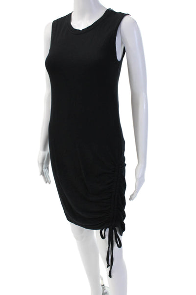 Zella Women Sheath Tank Dress Black Crewneck Sleeveless Drawstring Size XS