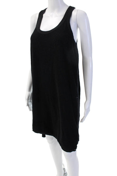 Wilt Womens Black Tank Dress Sleeveless Round Neck Cotton Blend Size L