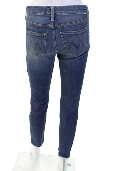 Mother Women Ankle Skinny Jeans Dark Blue High Rise Size 25