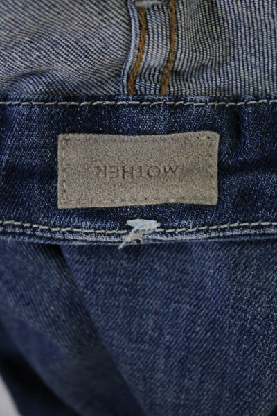 Mother Women Ankle Skinny Jeans Dark Blue High Rise Size 25