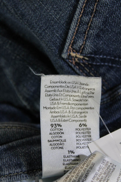 Mother Womens Ankle Skinny Jeans Dark Blue High Rise Cotton Blend Size 26