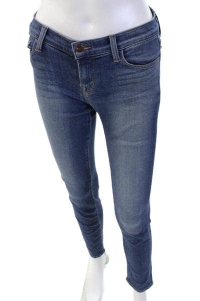 J Brand Womens Ankle Skinny Jeans Blue Mid Rise Button Size 25