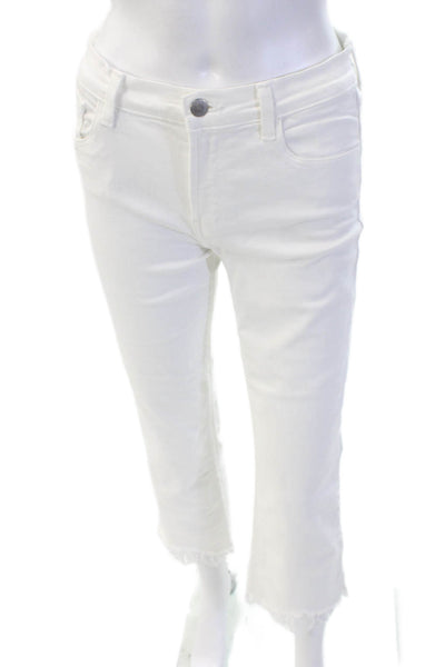 J Brand Womens Ankle Cropped High Rise White Jeans Size 27