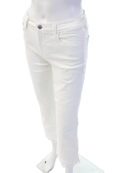 J Brand Womens Ankle Cropped High Rise White Jeans Size 27