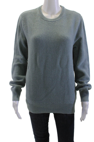 J Crew Womens Pullover Sweater Green Cotton Crew Neck Long Sleeve Size S