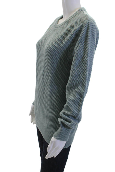 J Crew Womens Pullover Sweater Green Cotton Crew Neck Long Sleeve Size S