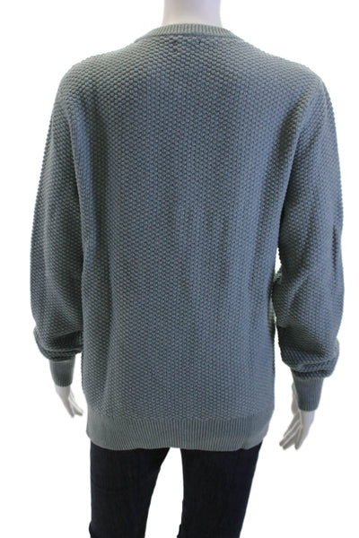 J Crew Womens Pullover Sweater Green Cotton Crew Neck Long Sleeve Size S