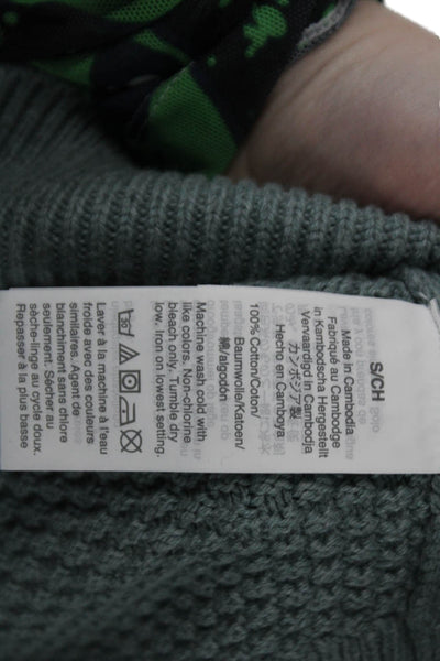 J Crew Womens Pullover Sweater Green Cotton Crew Neck Long Sleeve Size S