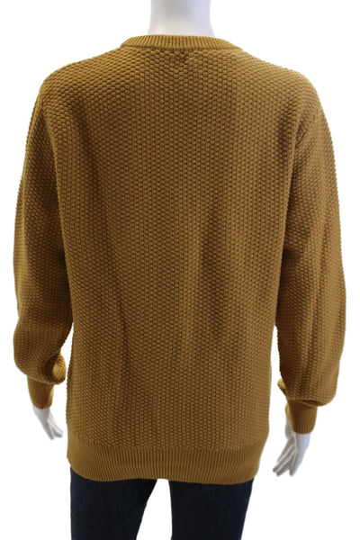 J Crew Womens Brown Cotton Pullover Sweater Crew Neck Long Sleeve Size M
